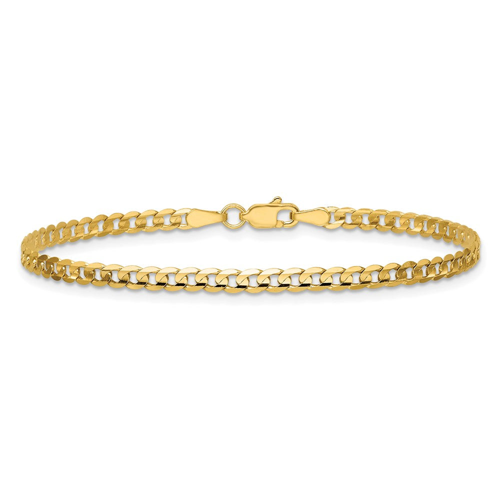 14K Gelbgold 3mm Offen Konkav Panzer Kette Fußkettchen