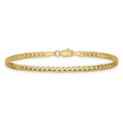 14K Gelbgold 3mm Offen Konkav Panzer Kette Fußkettchen