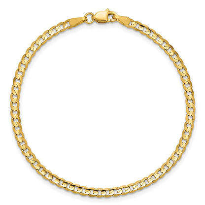 14K Gelbgold 3mm Offen Konkav Panzer Kette Fußkettchen