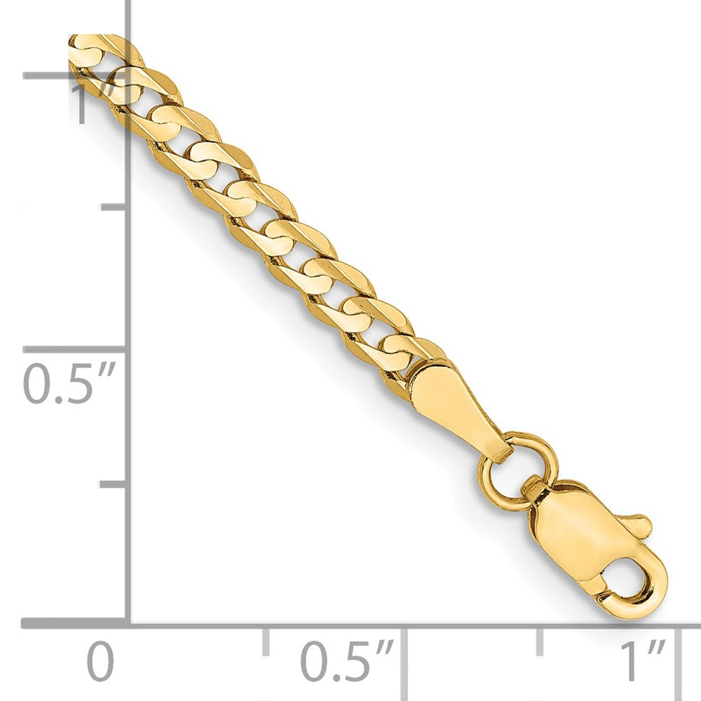 14K Gelbgold 3mm Offen Konkav Panzer mit Karabinerverschluss Gliederarmband