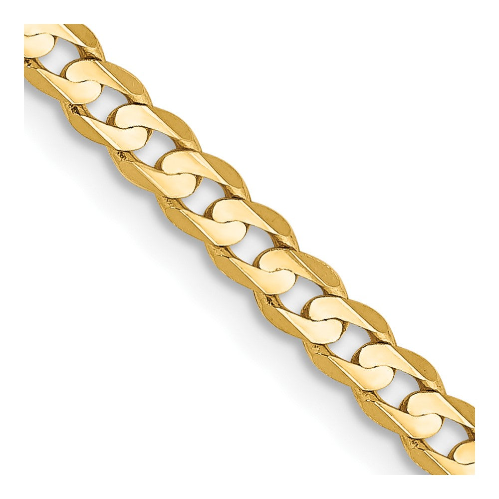 14K Gelbgold 3mm Offen Konkav Panzer mit Karabinerverschluss Halskette