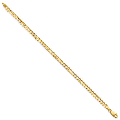 14K Gelbgold 3.8mm Offen Konkav Panzer Kette Fußkettchen