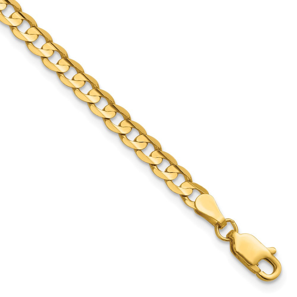 14K Gelbgold 3.8mm Offen Konkav Panzer Kette Fußkettchen