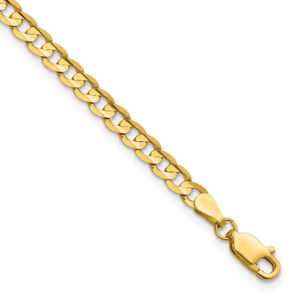 14K Gelbgold 3.8mm Offen Konkav Panzer Kette Fußkettchen