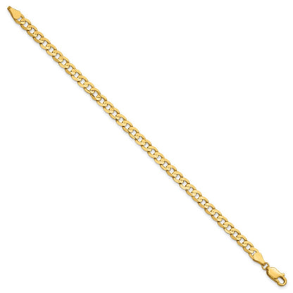 14K Gelbgold 4.5mm Offen Konkav Panzer Kette Fußkettchen