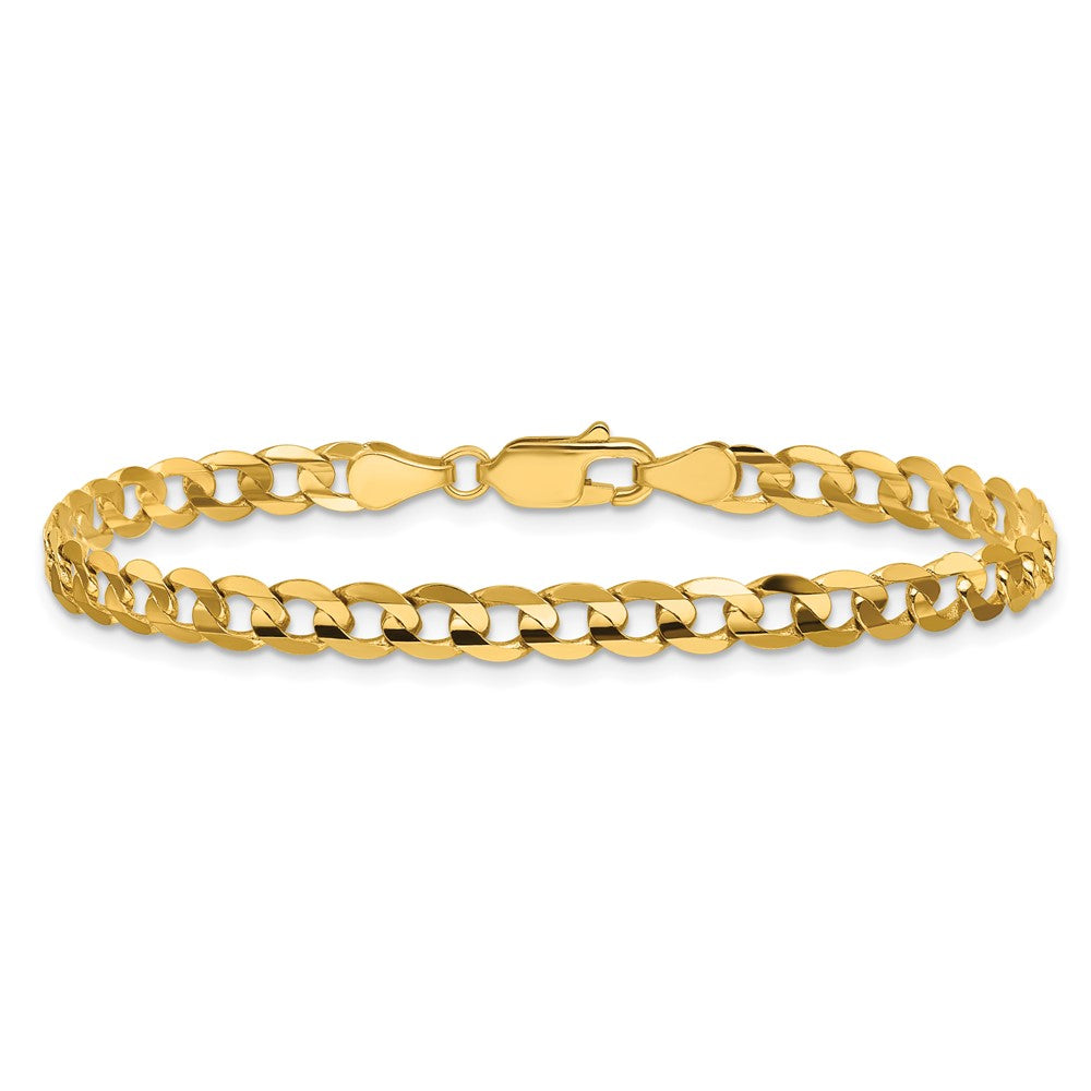 14K Gelbgold 4.5mm Offen Konkav Panzer Kette Fußkettchen