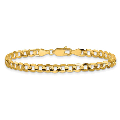 14K Gelbgold 4.5mm Offen Konkav Panzer Kette Fußkettchen