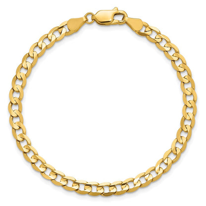 14K Gelbgold 4.5mm Offen Konkav Panzer Kette Fußkettchen