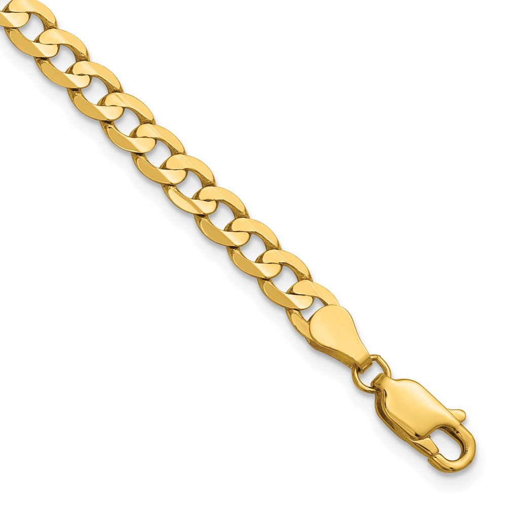 14K Gelbgold 4.5mm Offen Konkav Panzer Kette Fußkettchen