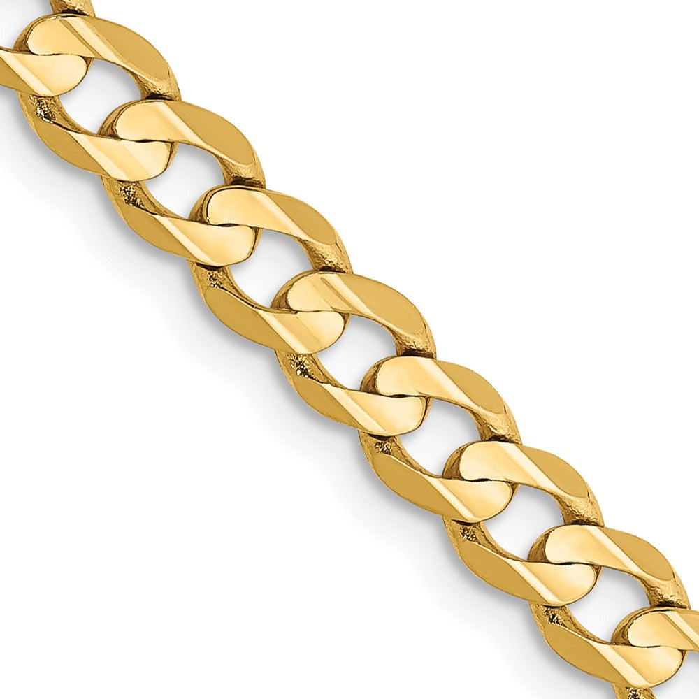 14K Gelbgold 4.5mm Offen Konkav Panzer mit Karabinerverschluss Halskette