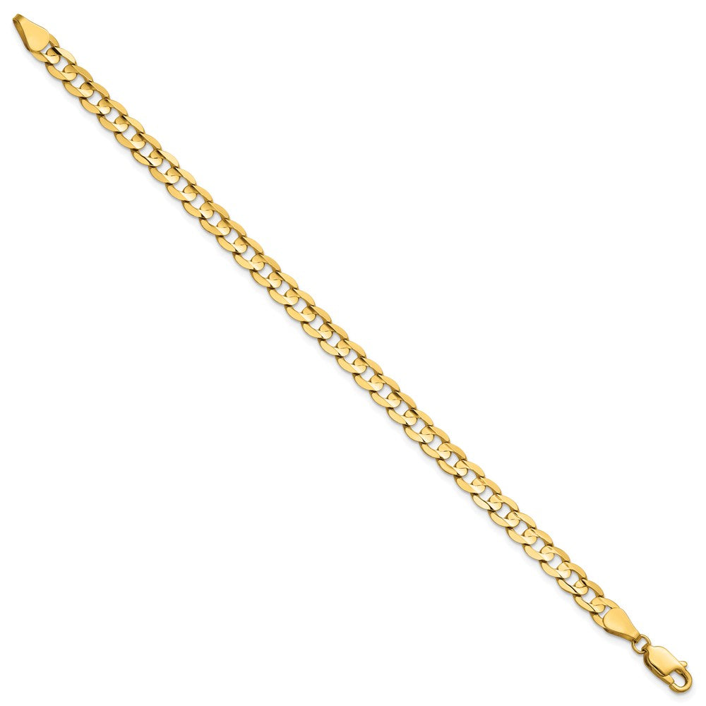 14K Gelbgold 5.25mm Offen Konkav Panzer mit Karabinerverschluss Gliederarmband