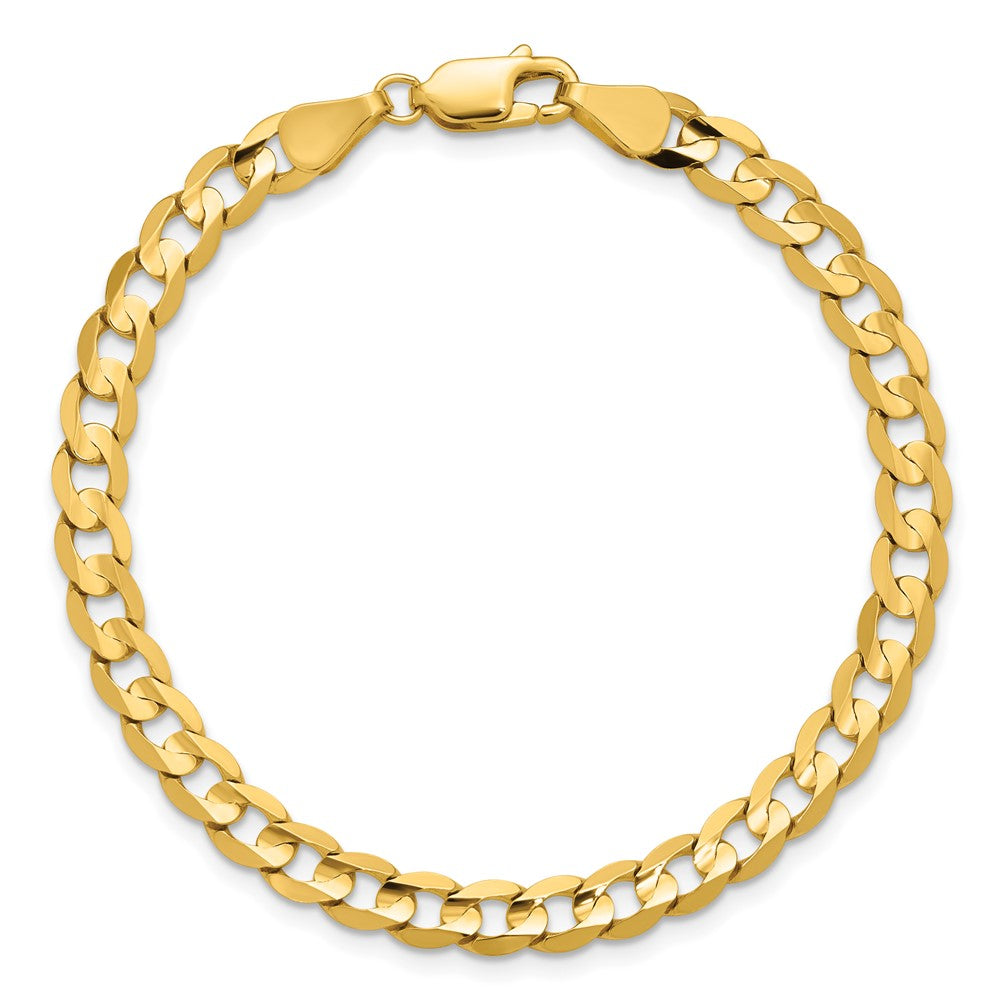 14K Gelbgold 5.25mm Offen Konkav Panzer mit Karabinerverschluss Gliederarmband