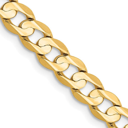 14K Gelbgold 5.25mm Offen Konkav Panzer mit Karabinerverschluss Halskette