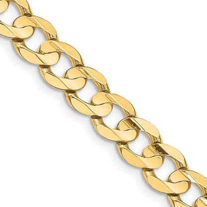 14K Gelbgold 8.5mm Offen Konkav Panzer mit Karabinerverschluss Halskette