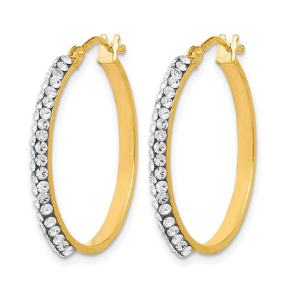 14K Gelbgold Crystals From Swarovski Poliert Creolen