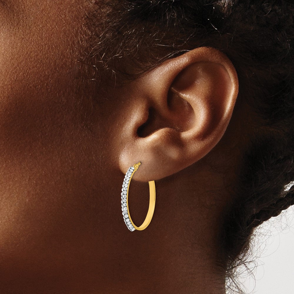 14K Gelbgold Crystals From Swarovski Poliert Creolen