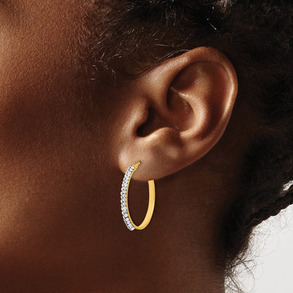 14K Gelbgold Crystals From Swarovski Poliert Creolen