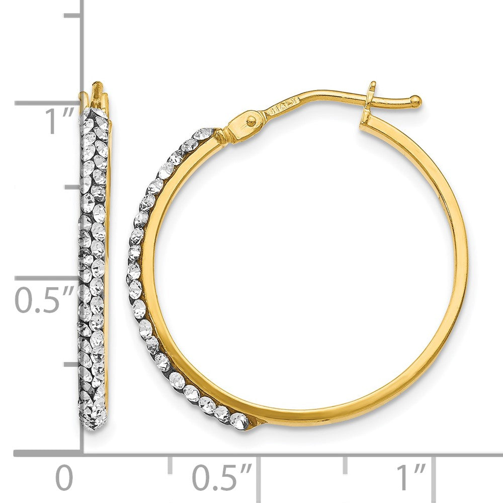 14K Gelbgold Crystals From Swarovski Poliert Creolen