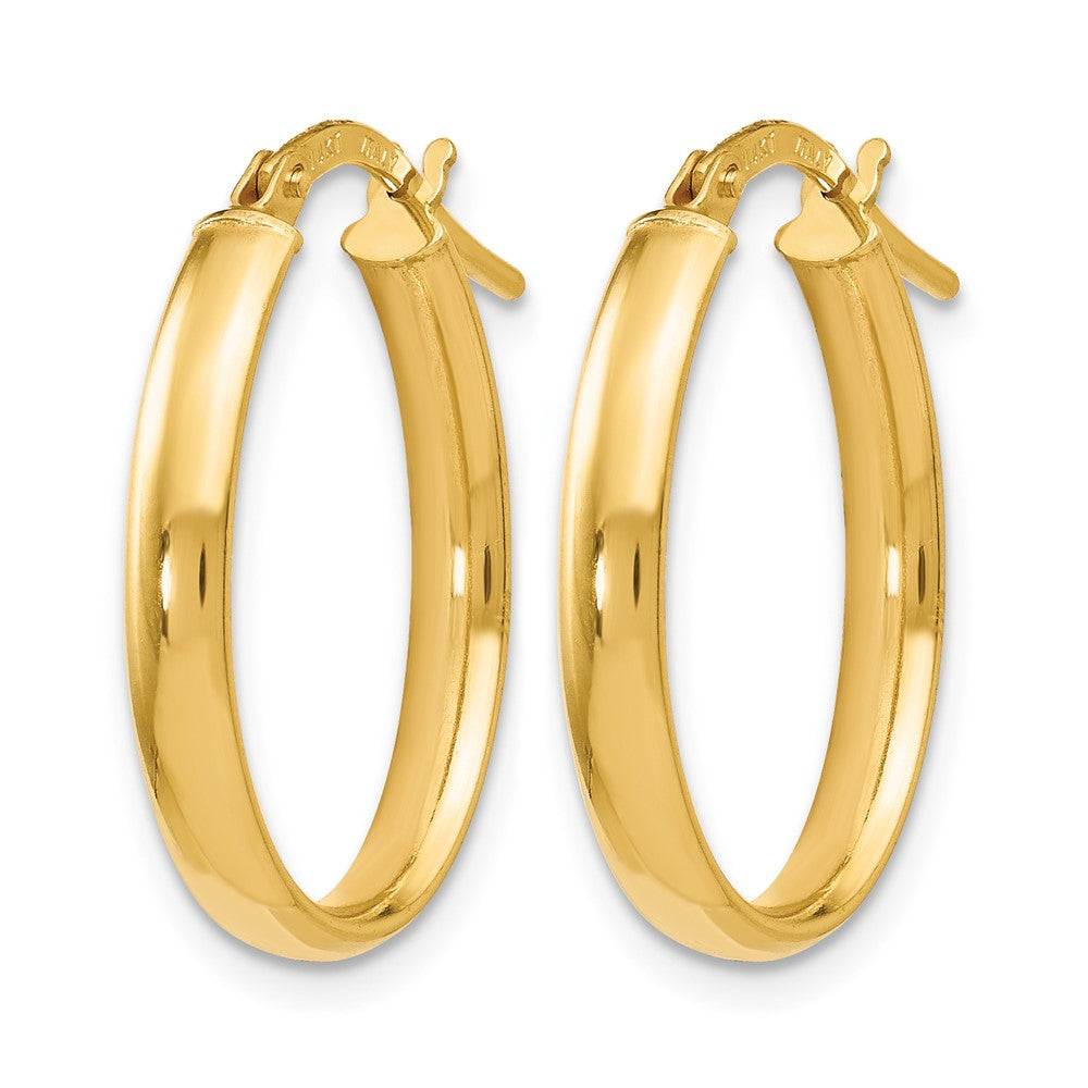 14K Gelbgold Poliert Oval Creolen