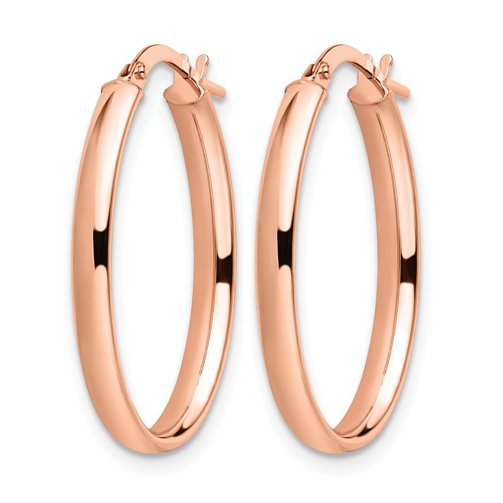 14K Roségold Poliert Oval Creolen