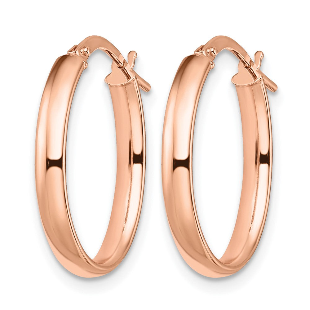 14K Roségold Poliert Oval Creolen