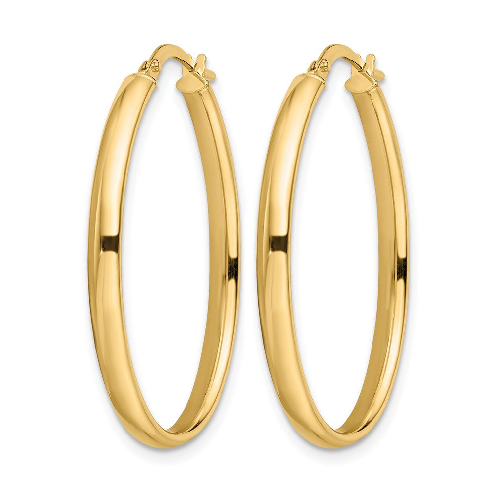 14K Gelbgold Poliert Oval Creolen