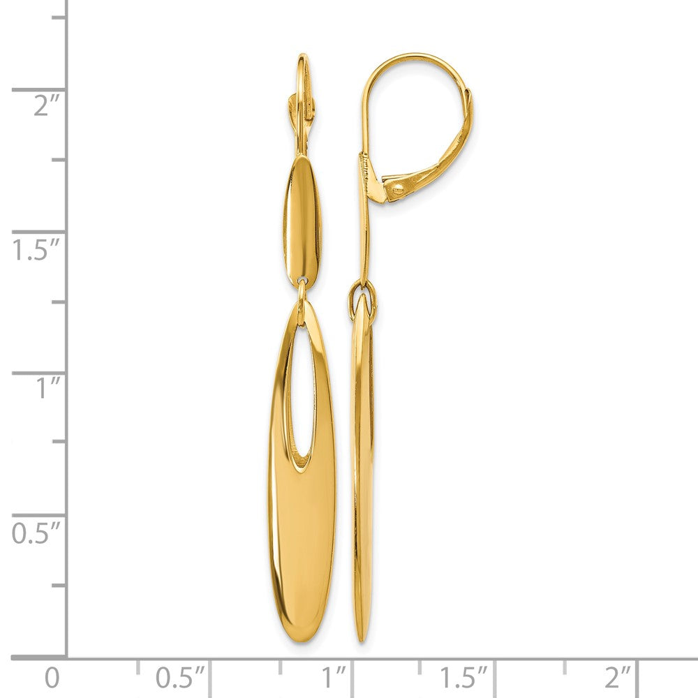 14K Gelbgold Poliert Brisur Ohrhänger