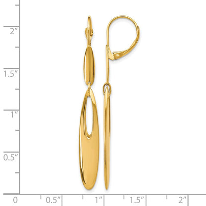 14K Gelbgold Poliert Brisur Ohrhänger