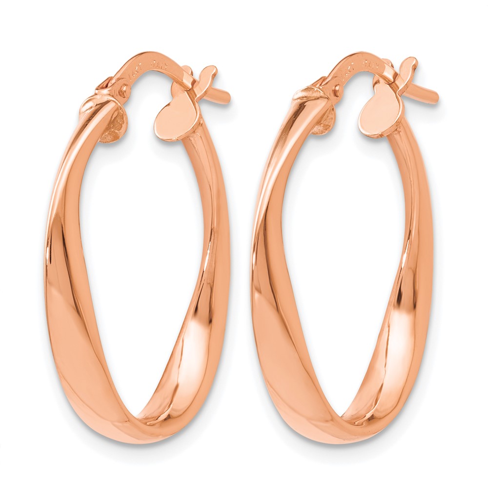 14K Gelbgold mit Rose Beschichtung Poliert Creolen