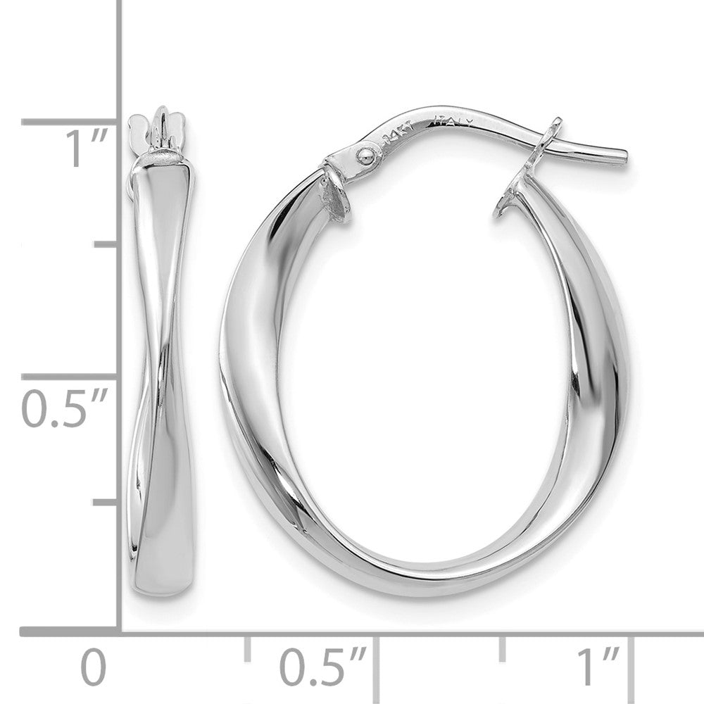 14K Gelb & Rhodium mit Weiß Beschichtung Poliert Creolen