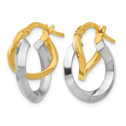 14K Bicolor Creolen