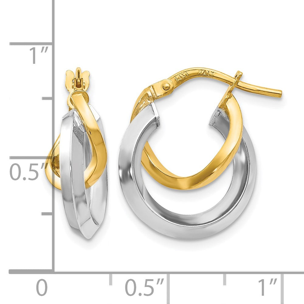 14K Bicolor Creolen