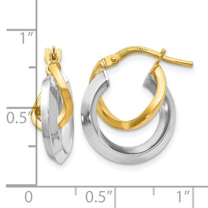 14K Bicolor Creolen