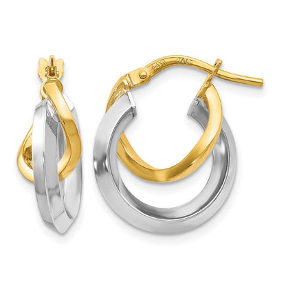 14K Bicolor Creolen