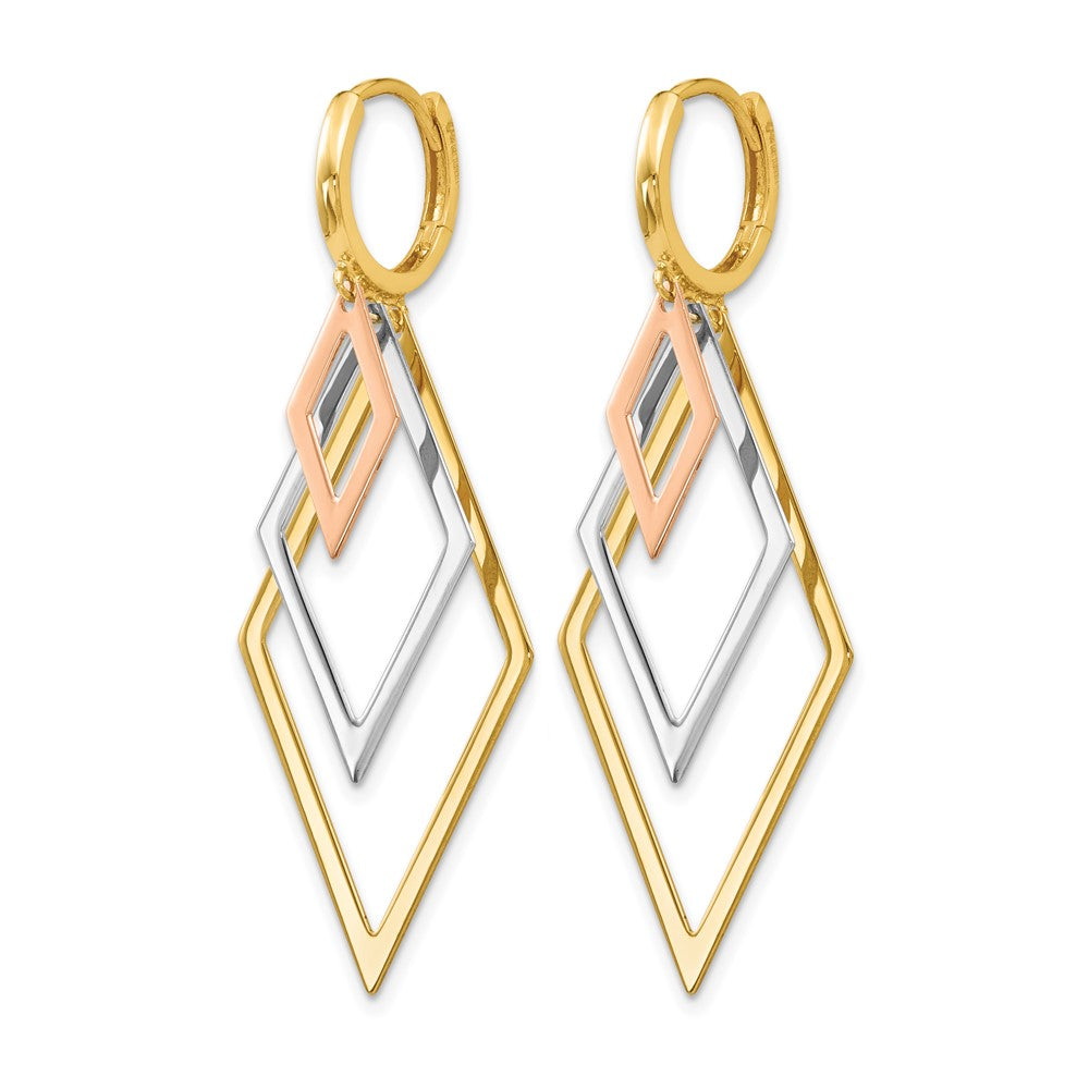 14K Tricolor Hängend Creolen