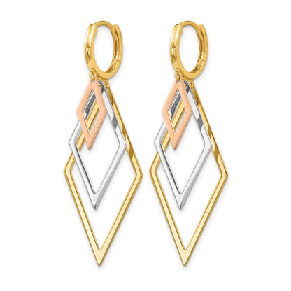 14K Tricolor Hängend Creolen