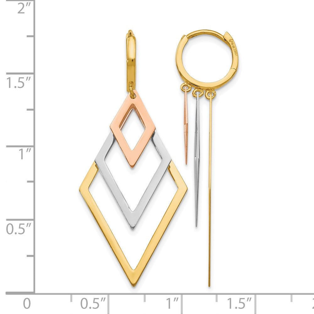 14K Tricolor Hängend Creolen
