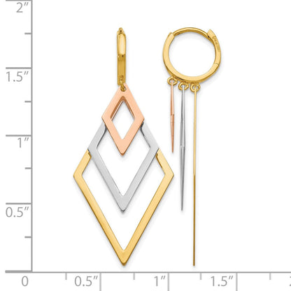 14K Tricolor Hängend Creolen