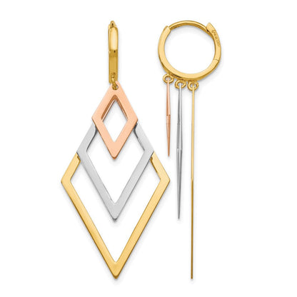 14K Tricolor Hängend Creolen