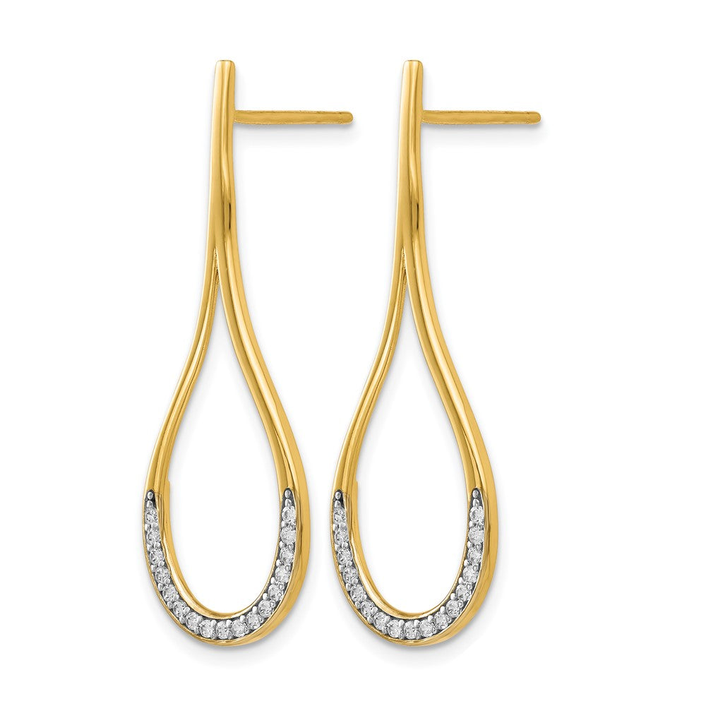 14K Gelb & Rhodium Zirkonia Stecker Ohrhänger
