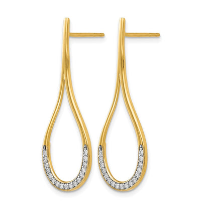 14K Gelb & Rhodium Zirkonia Stecker Ohrhänger