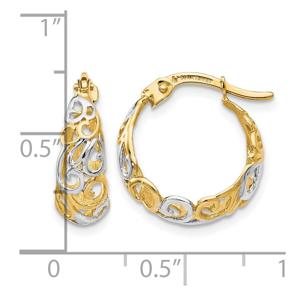 14K Bicolor Gold Ohrringe