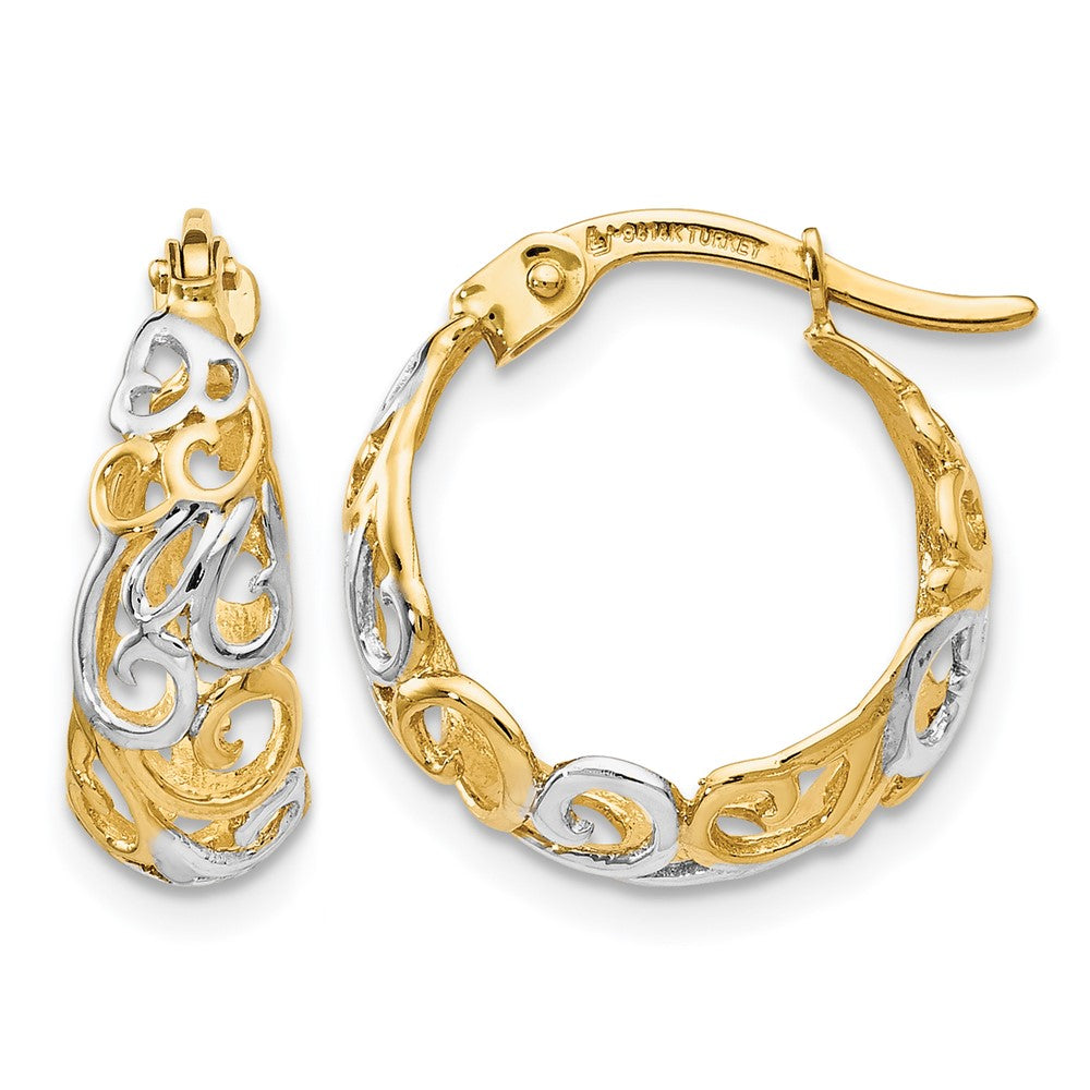 14K Bicolor Gold Ohrringe