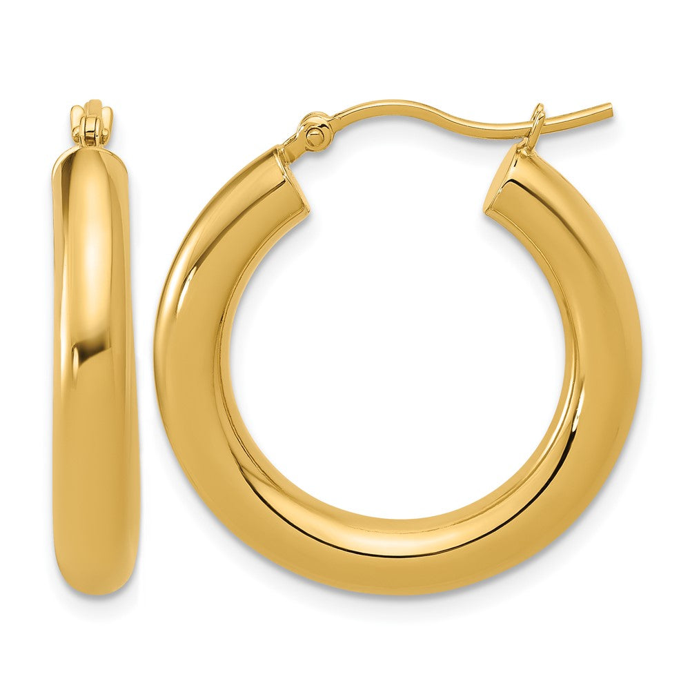 14K Gelbgold Poliert Leicht Creolen