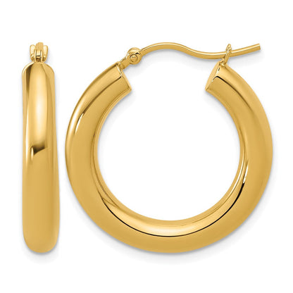 14K Gelbgold Poliert Leicht Creolen
