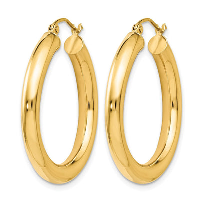 14K Gelbgold Poliert Leicht Creolen