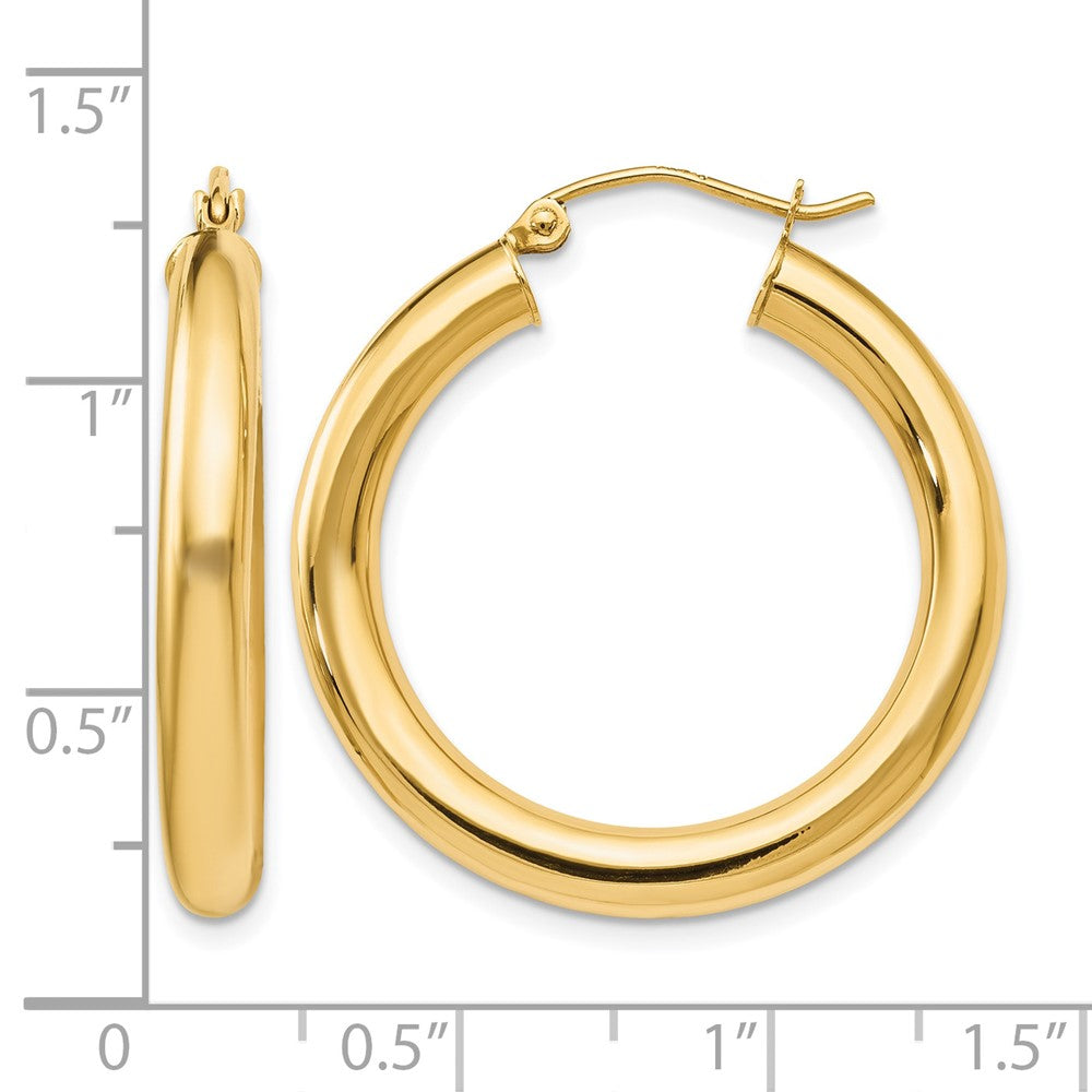 14K Gelbgold Poliert Leicht Creolen