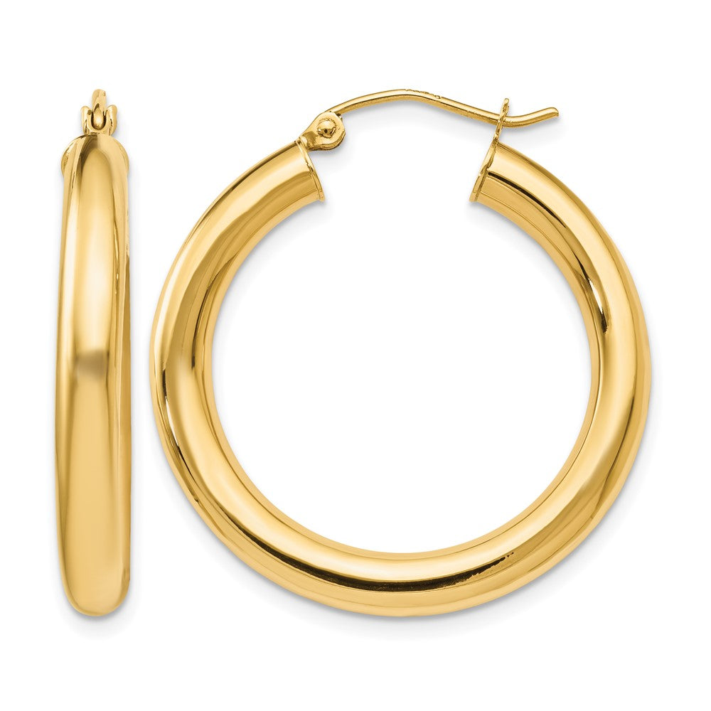 14K Gelbgold Poliert Leicht Creolen