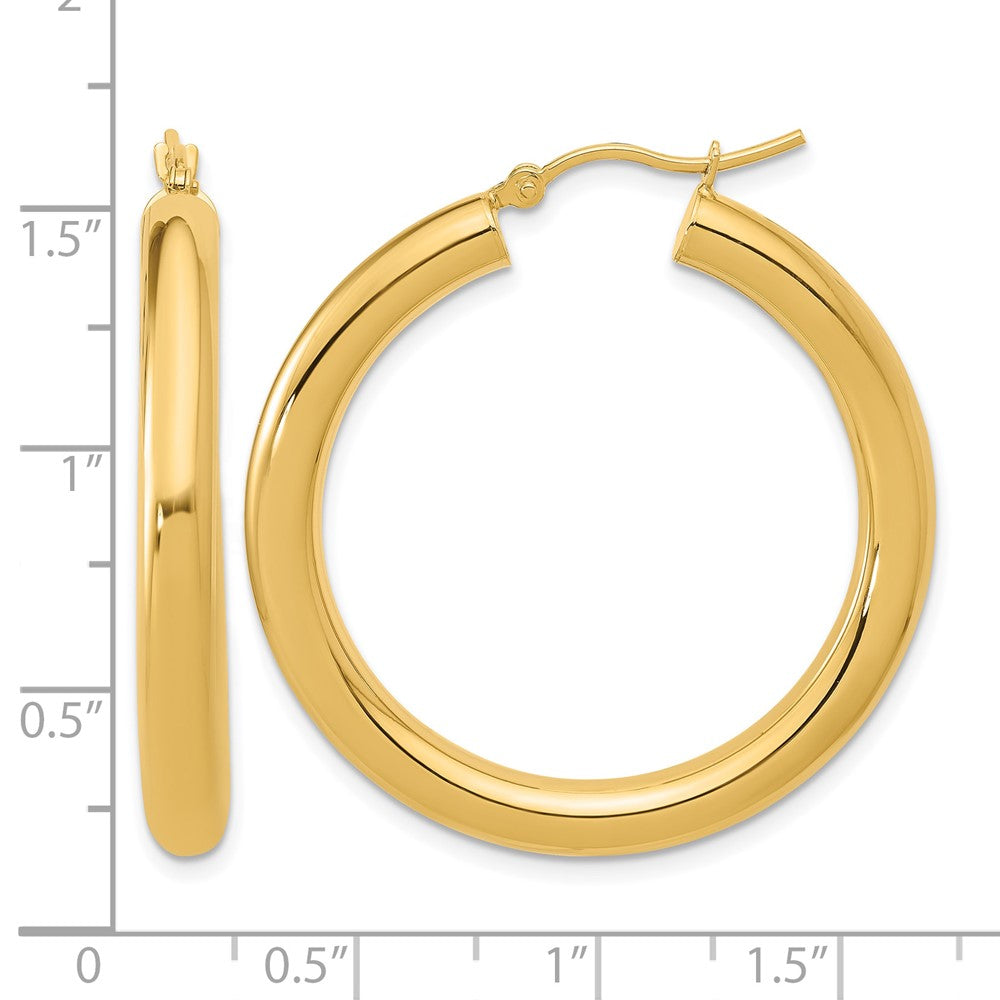 14K Gelbgold Poliert Leicht Creolen