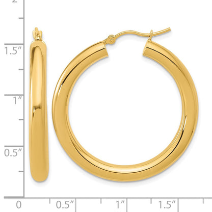14K Gelbgold Poliert Leicht Creolen